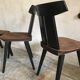 Set of 4 vintage brutalist chairs in beech 1960's