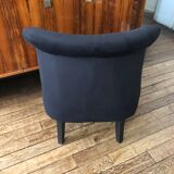 Fauteuil crapaud velour noir