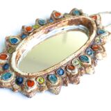 Mirror ceramic wheel, Vallauris, 60 years  - 22,3x14,5cm