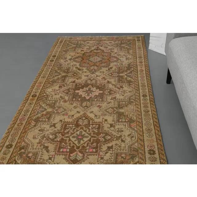 Vintage Turkish Hand-Knotted Wool Cotton Orange Runner Rug 101x380