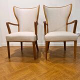 Art Deco lounge chairs Swedish office furniture, Sweden, 1940s