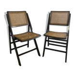 Paire de chaises cannées