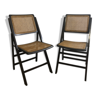 Paire de chaises cannées