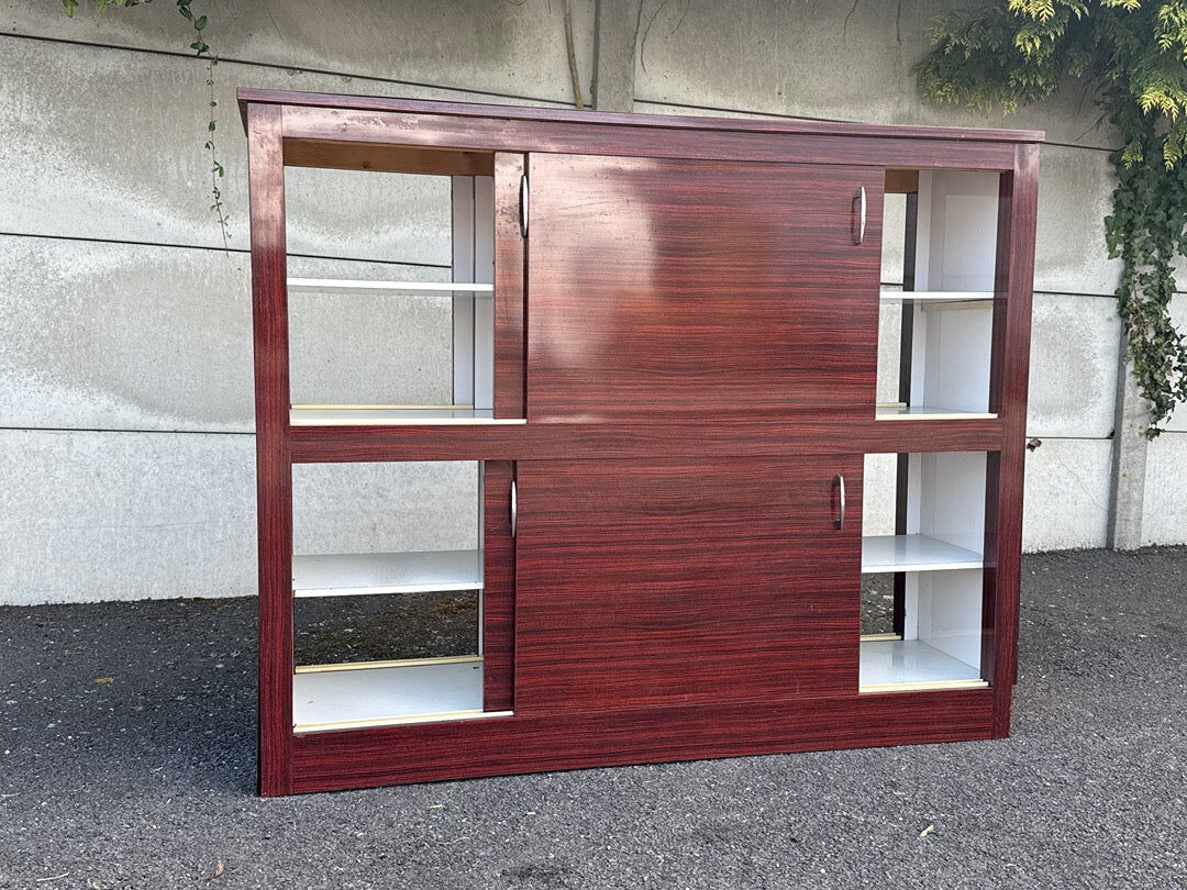 Vintage Partition Storage Unit – Organiser – Wooden Sliding Doors