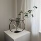 Vintage Modernist Large Clear Glass Vase/Decorative Piece With Metal