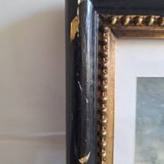 Painting signed on paper framed under glass