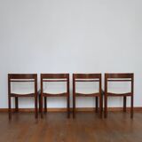4 modernist cream chairs