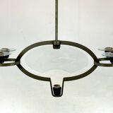 Pietro Chiesa, Art Deco chandelier in solid lacquered brass and glass. Italy 1930s