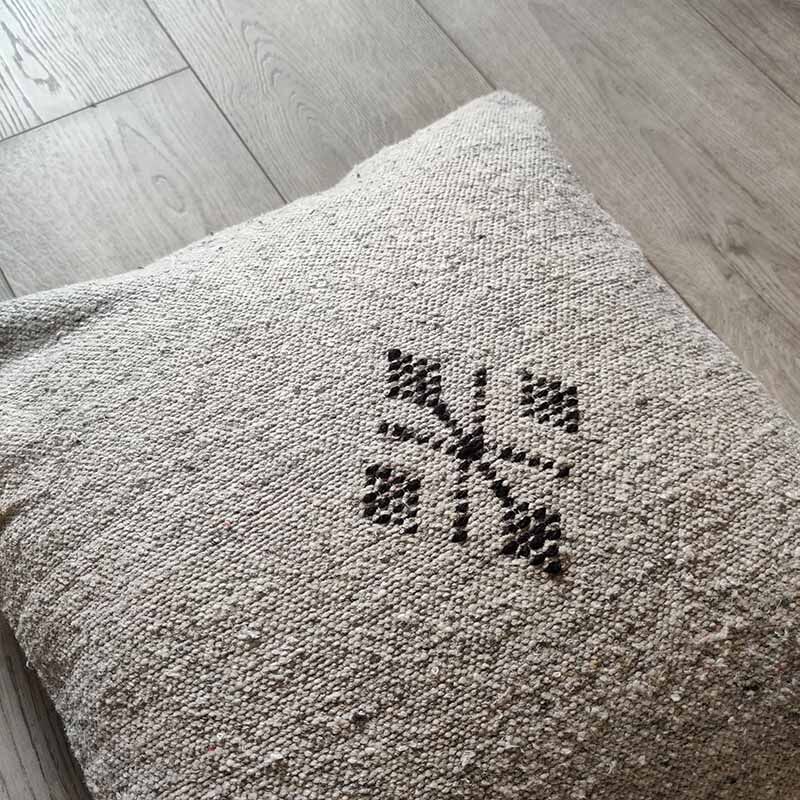 Light grey Moroccan cotton cushion