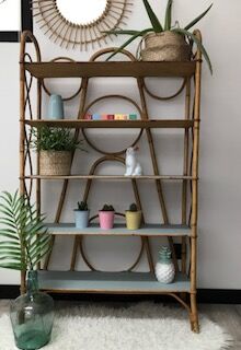 Vintage rattan shelf