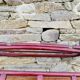 Antique curved wooden wall coat rack