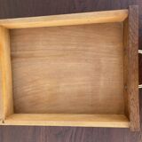 Modernist wooden desk with compass feet 1950