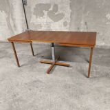 Scandinavian vintage telescopic extendable teak table 1970
