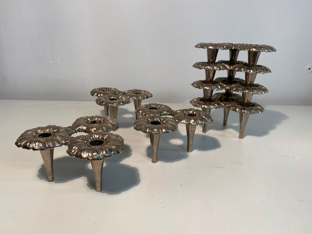 7 modular candle holders varying nagel 1970