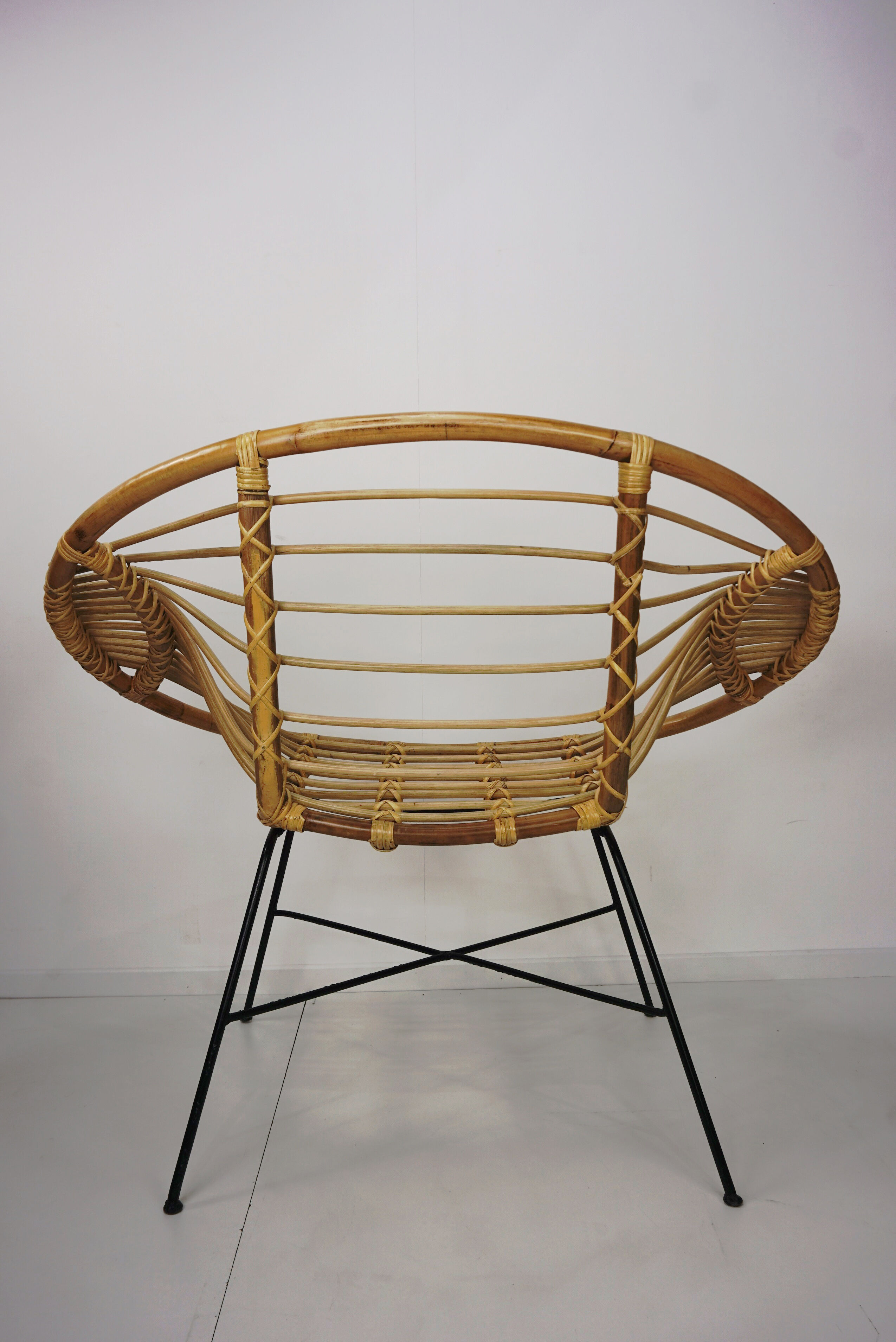 Rattan and metal chair
