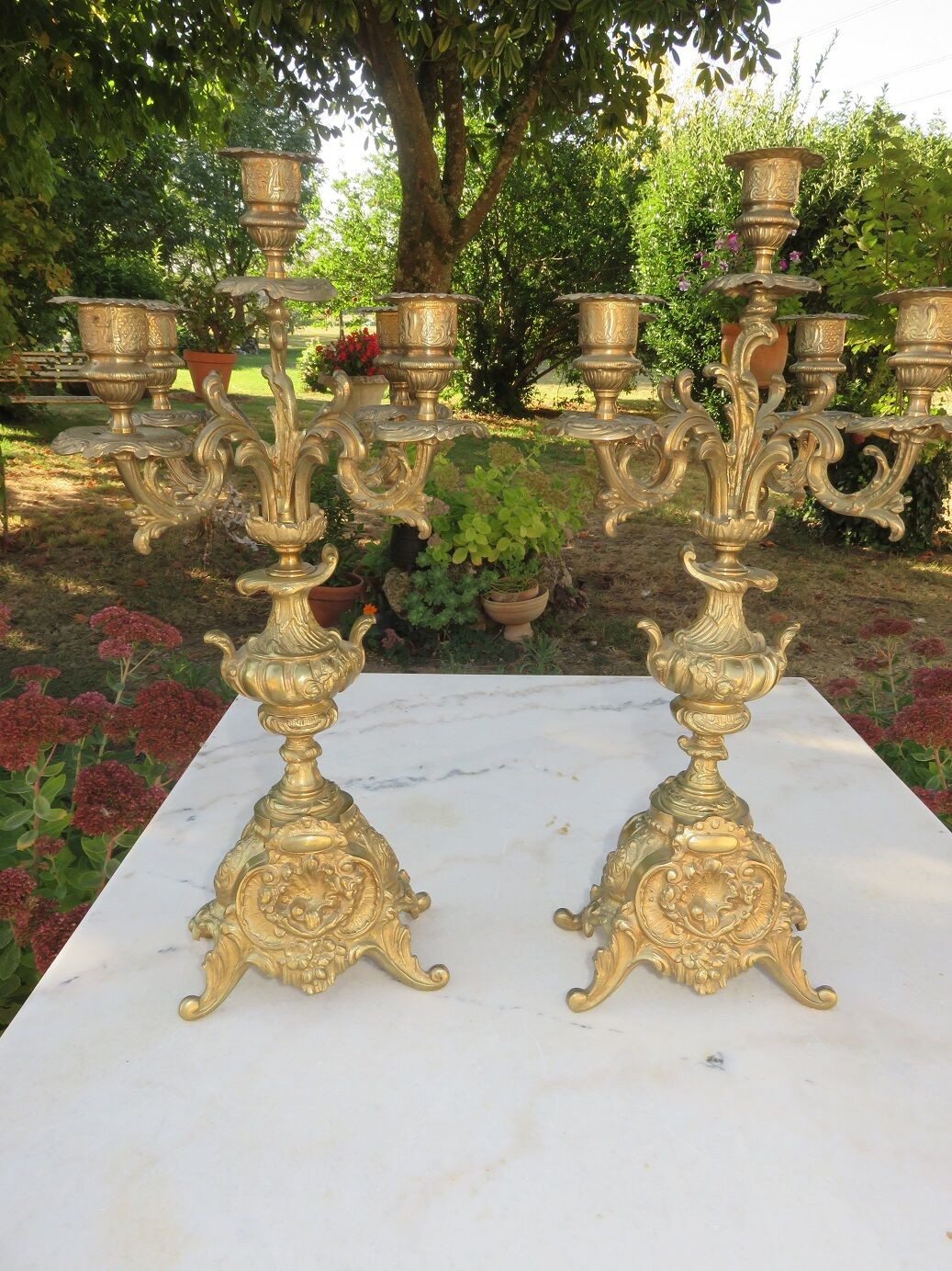 Pair of brass candlesticks