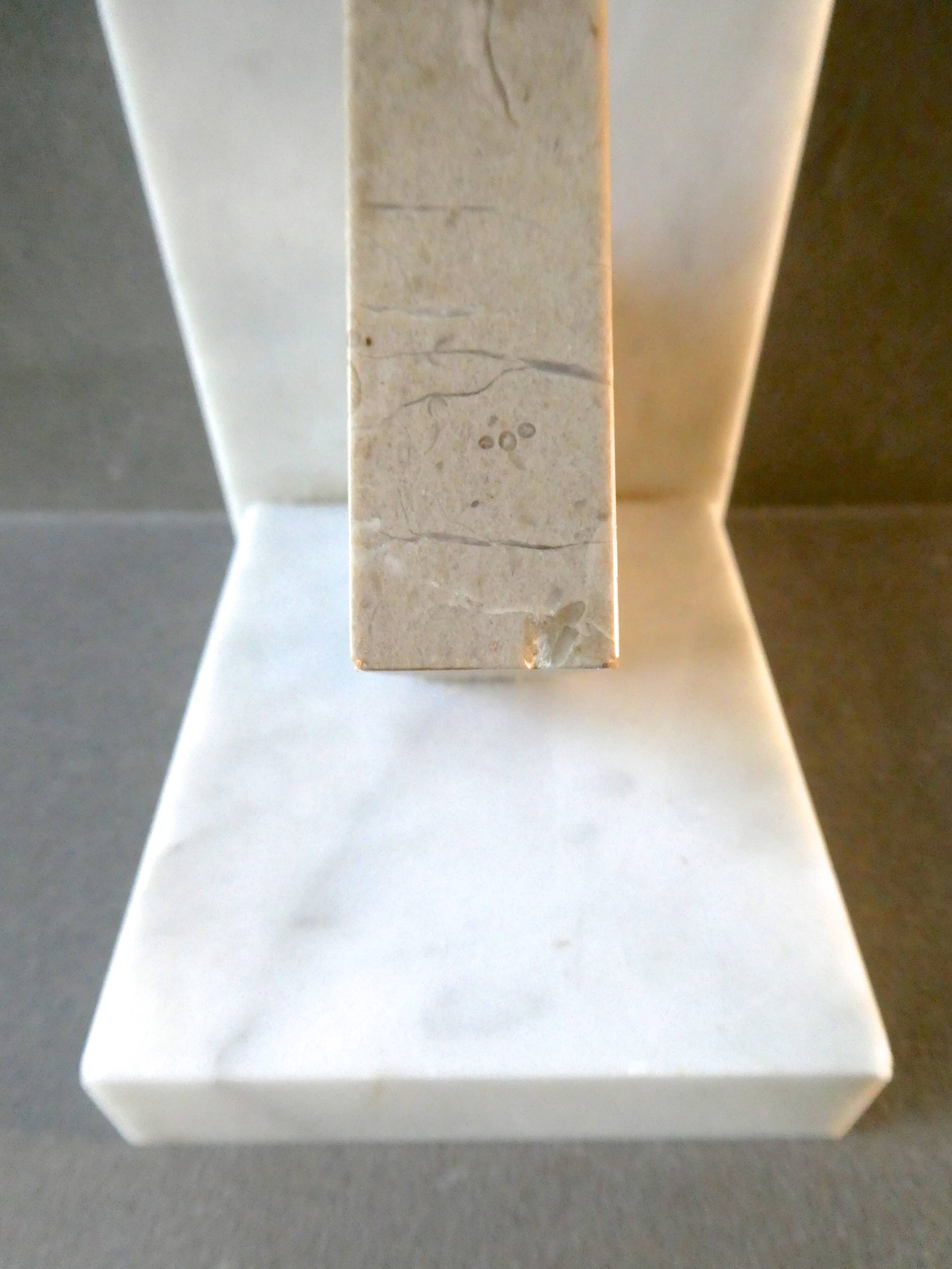 Pair of greenhouse books in white marble 60s