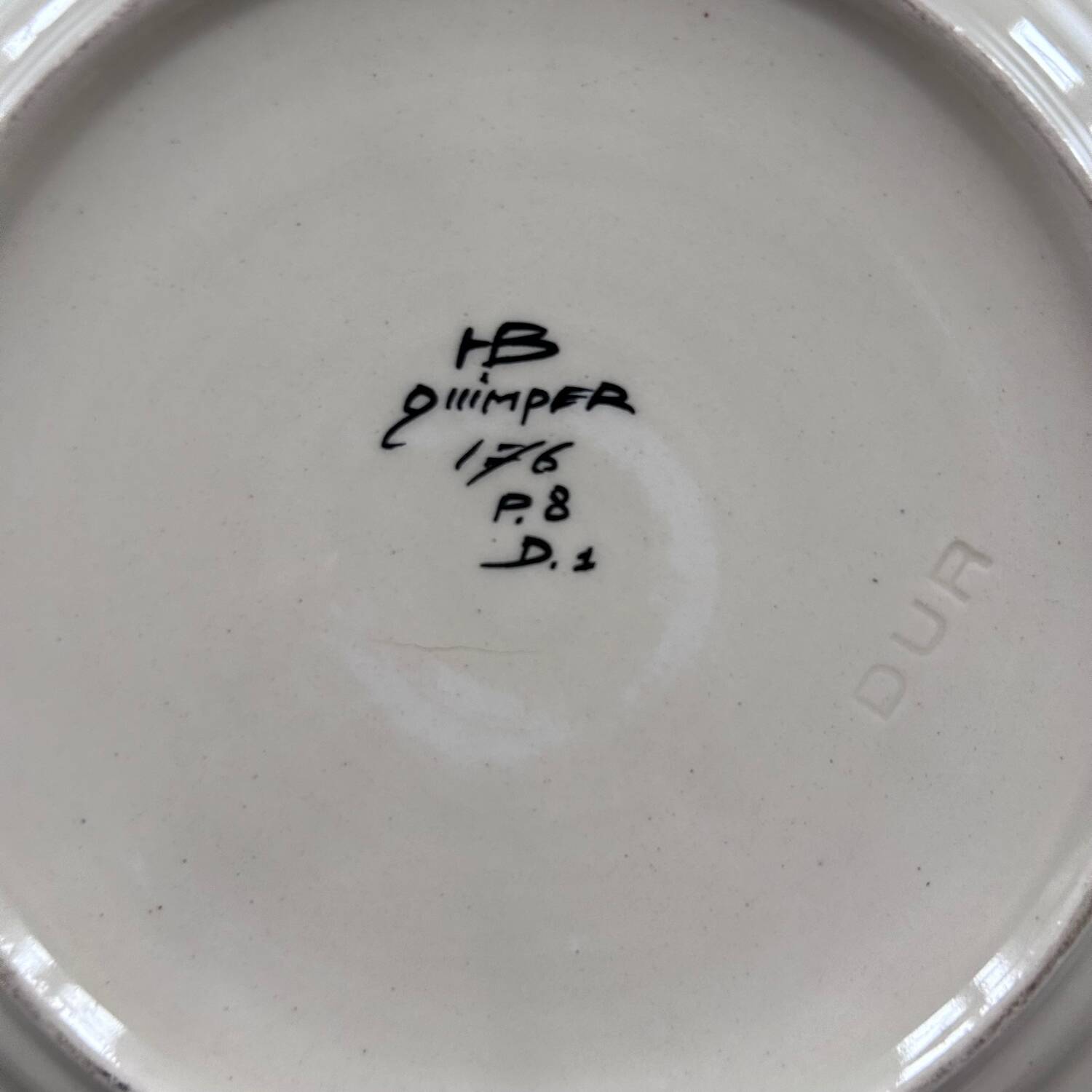 Old plate signed HB Quimper
