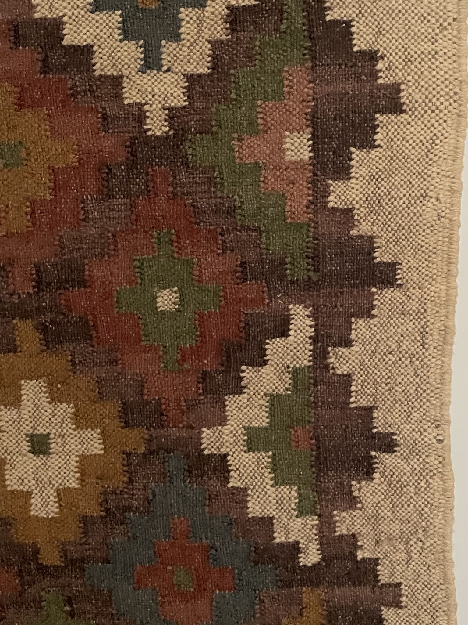 2.5 x10 ft - jute/wool kilim runner,handmade,area,home decor,bed side,indian traditional rug/carpet.