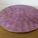 Purple mother-of-pearl trivet, Capiz from the Philippines, brass rim 1970.