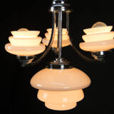 Pink art deco chandelier, 1930s