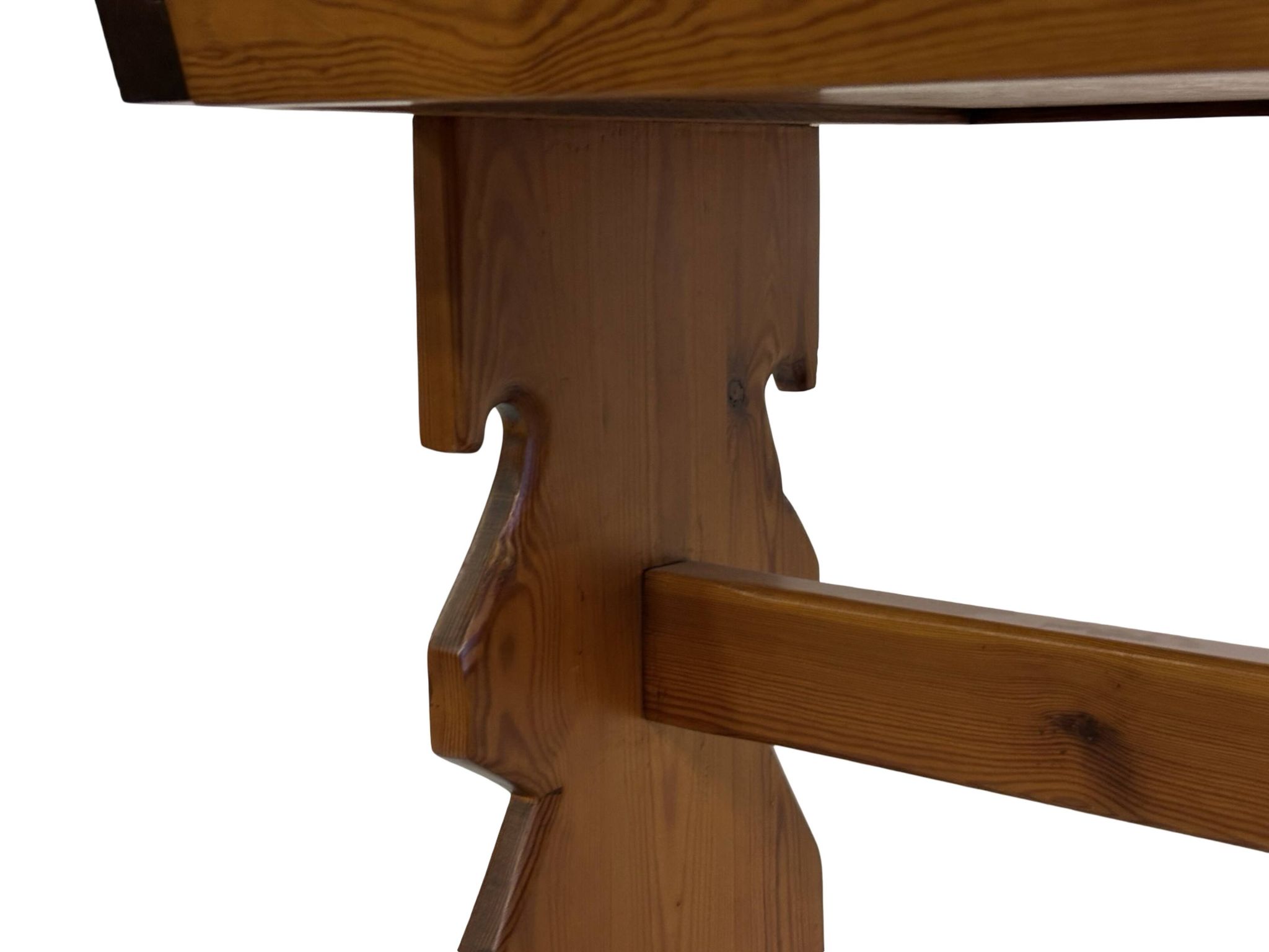 Vintage Pinewood Dining Table Desk with Drawer 60s Design