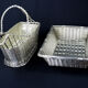 Christofle France Wine Basket Bottle Holder & Bread Basket Vannerie-Mid Century