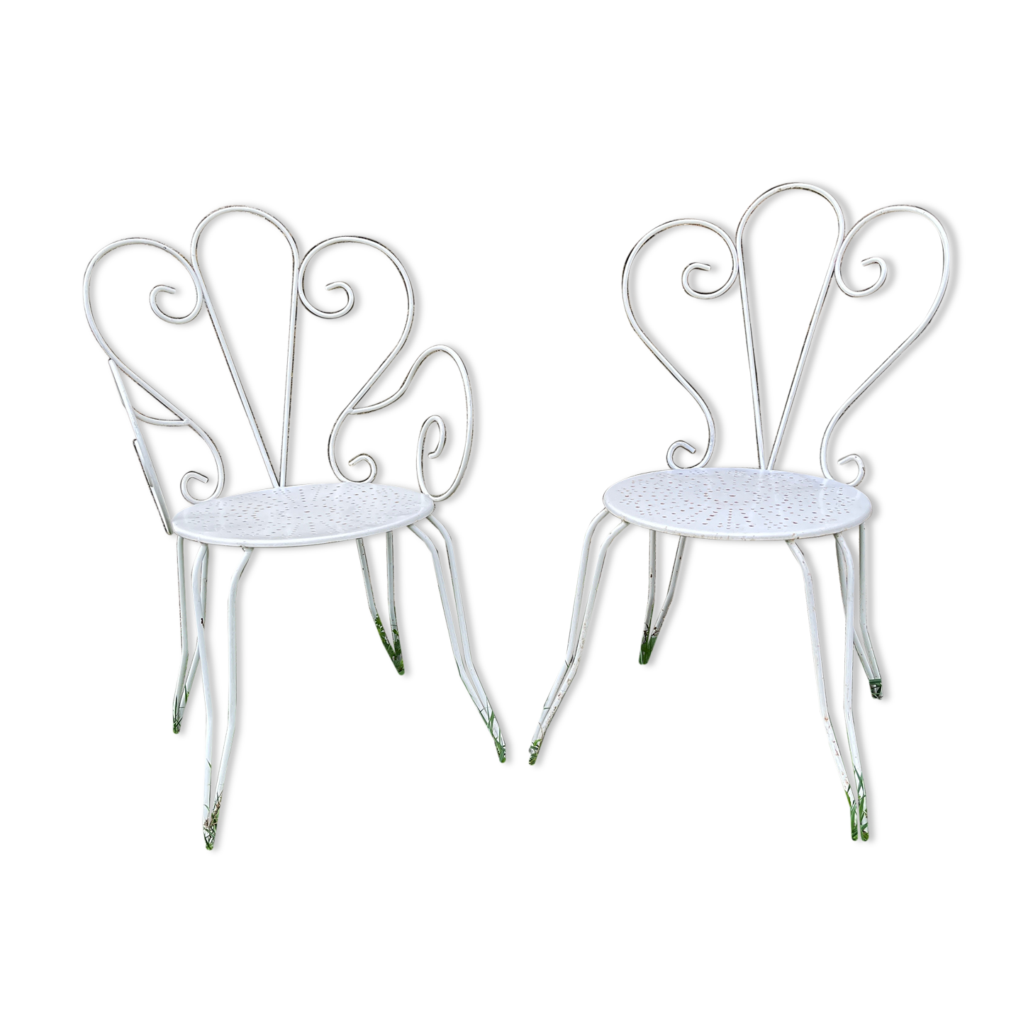 Armchair and garden chair in wrought iron