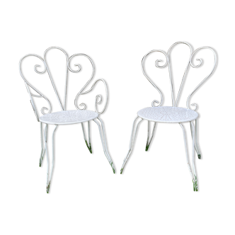 Armchair and garden chair in wrought iron