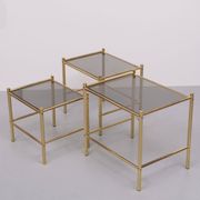 Brass nesting tables Hollywood Regency 1970s France