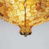 Incredible and rare crystal glass flush mount light by Palwa, Germany 1960’s
