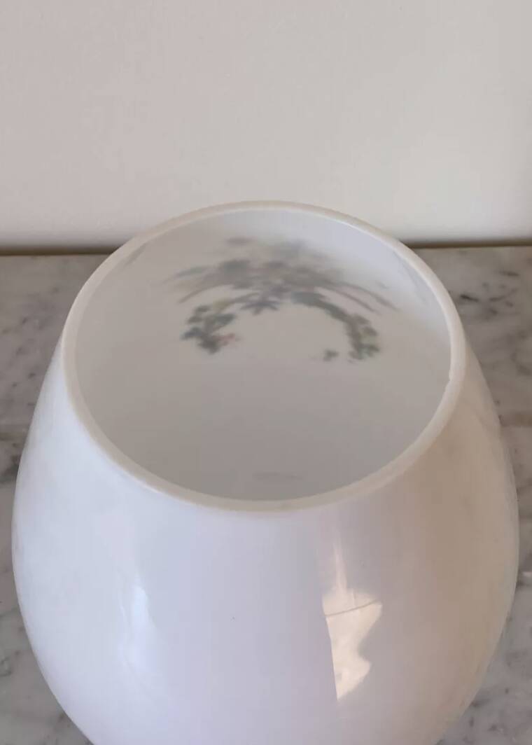 White opaline vase