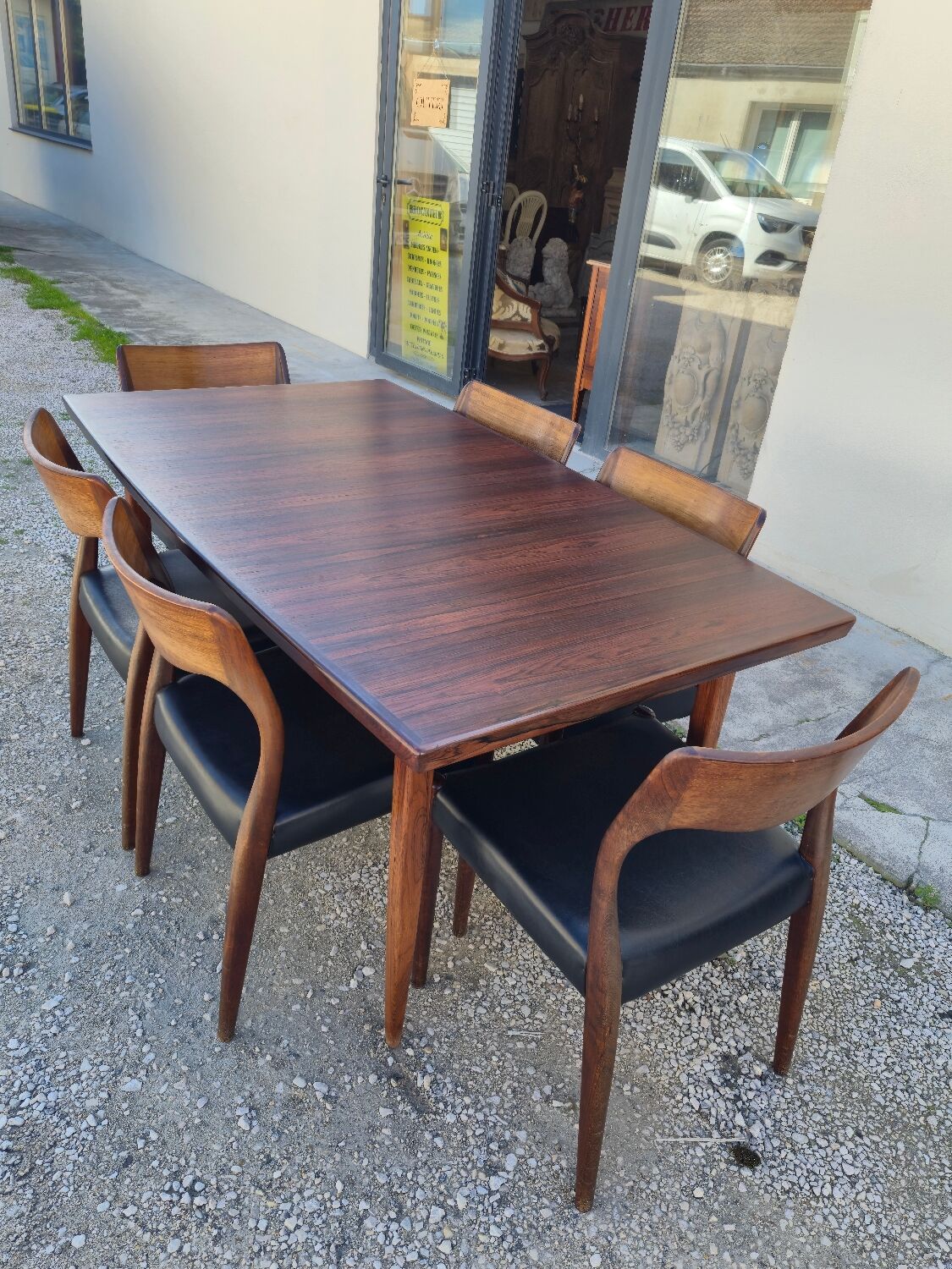 Scandinavian extendable table in Rio rosewood, 1960s