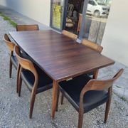 Scandinavian extendable table in Rio rosewood, 1960s