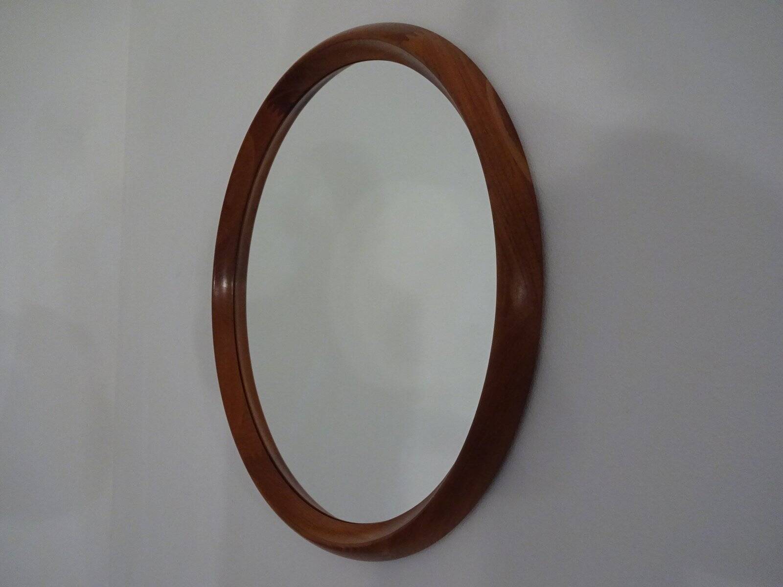 Large teak mirror by Bernhard Pedersen for Viby J. Møbelfabrik, Denmark, 1960s.