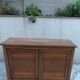 Vintage wooden buffet with a waxed finish, 2 sliding doors.