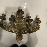 Vintage Italian Gold Gilded Tole Sconces, 1960s, Set of 2