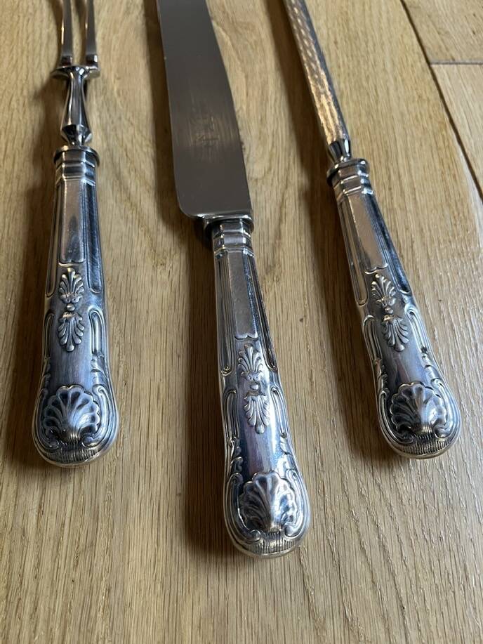 3-piece cutting service – Silver-plated – Louis XV style handles
