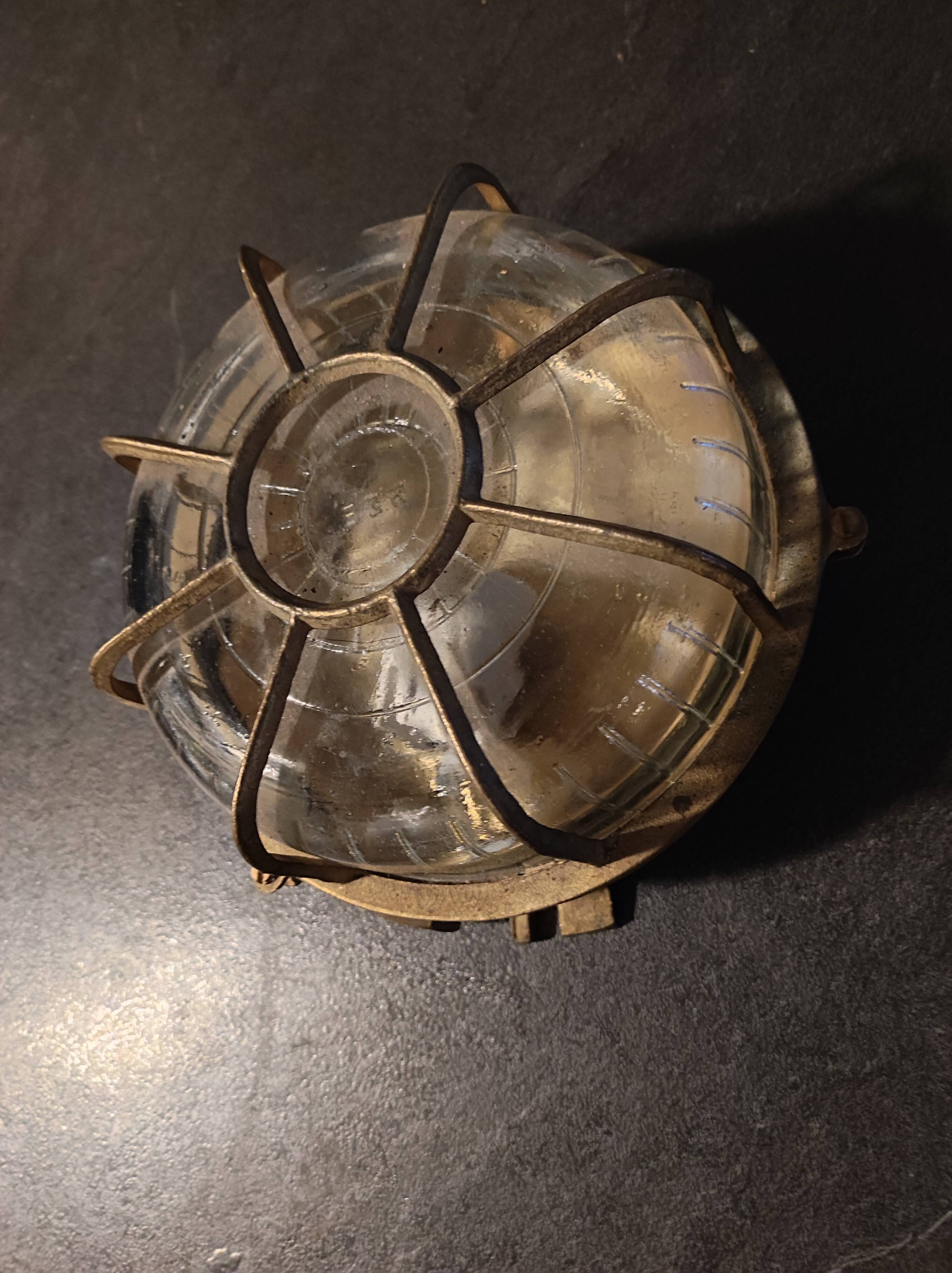 Lamp wall window of passageway bronze brass glass decoration marine workshop