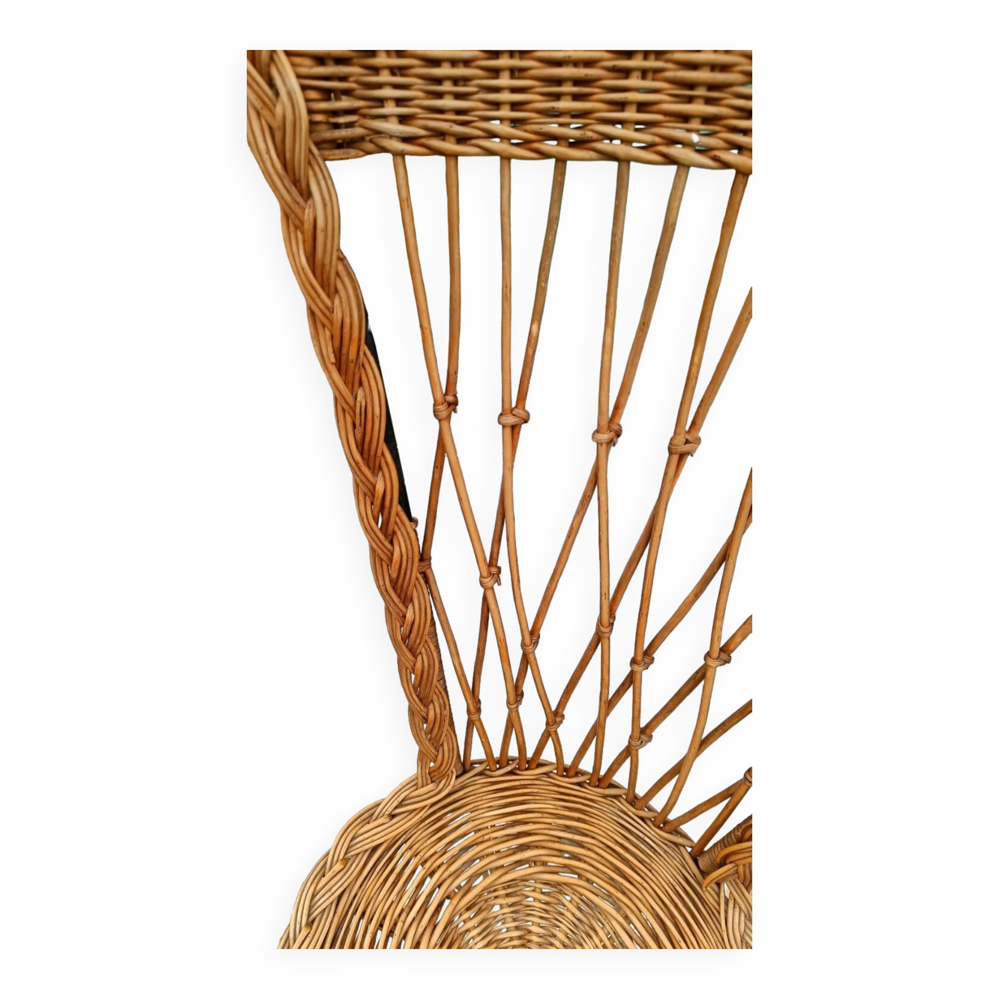 Chaise en rotin et métal
