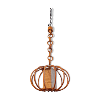 60s rattan pendant light