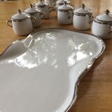 Service de 8 pots à crème et son plateau