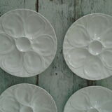 6 plates with white presentation oysters Pillivuyt France