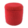 Chest pouf in vintage red moumoute