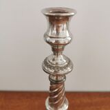 Silver metal candle holder