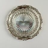 Silver metal ramekin with glass insert, ribbons, bows