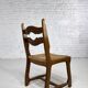 Set of 6 1950s chairs in wood and straw