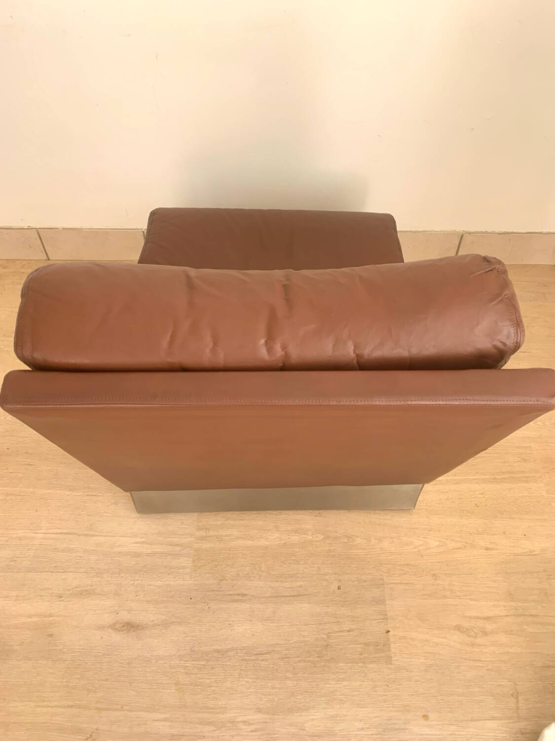 Vintage leather armchair Jacques Charpentier
