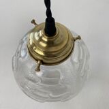 Pair of old round pendant lamps 15 cm vintage