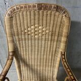 Rattan and wicker armchair from the 1970s.